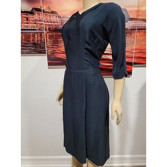 BUCHHOLZ NY Vintage Navy Blue Women's Dress Rare Neckline Size M ? #C - Picture 8 of 10